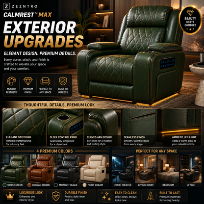 ZEZNTRO CALMREST MAX Zero Gravity Smart Recliner - Dimensions