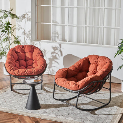 ZEZNTRO Wicker Outdoor Chair Set of 2 - Orange Outdoor Chair