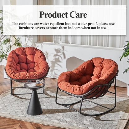 ZEZNTRO Wicker Outdoor Chair Set of 2 - Size Reference