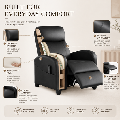 ZEZNTRO CALMREST Massage Recliner Chair - Back View