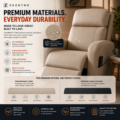 ZEZNTRO CALMREST PRO Heated Massage Recliner - Armrest